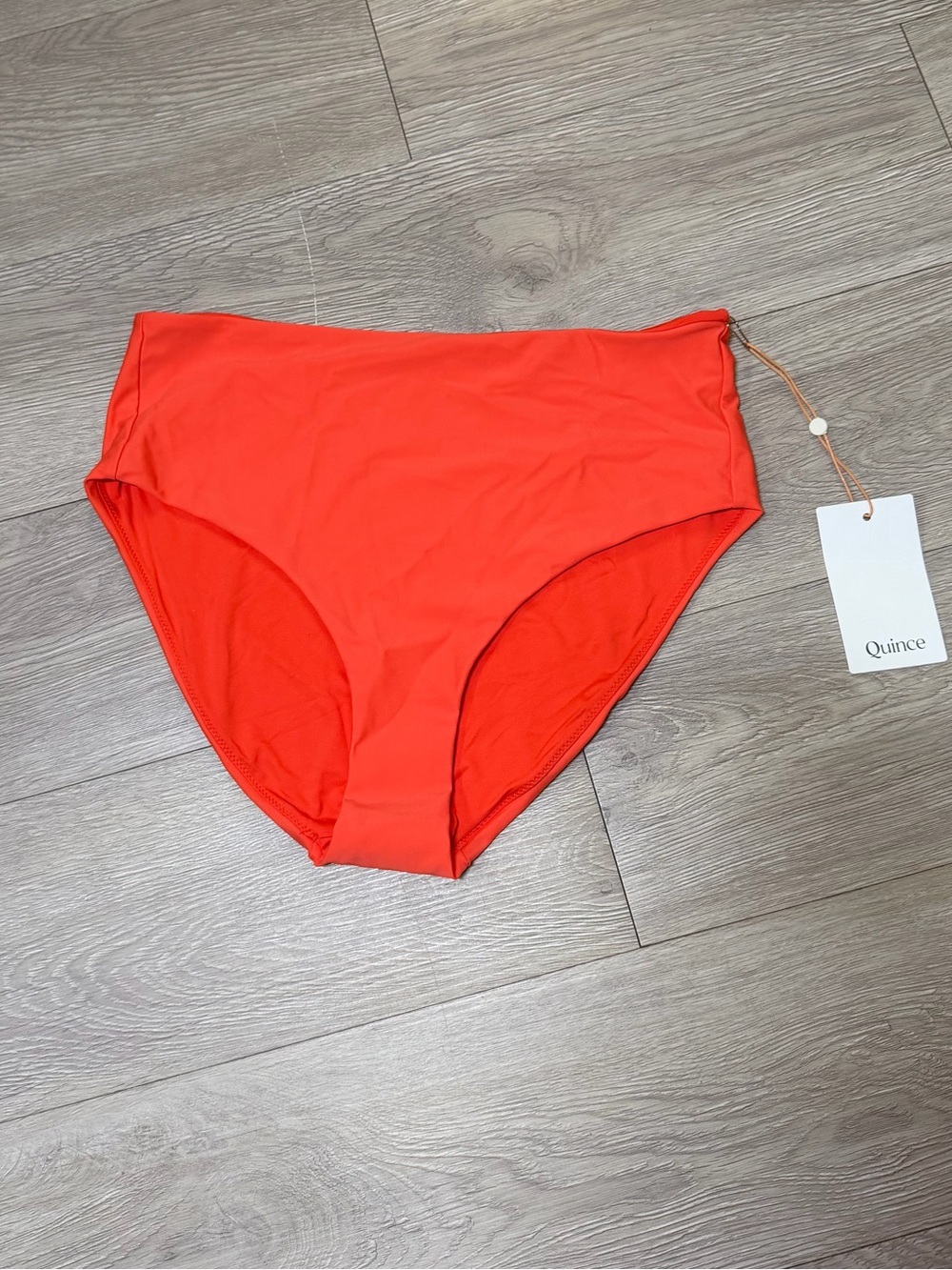 Quince Italian High-Waist Swim Bottoms Bright Orange